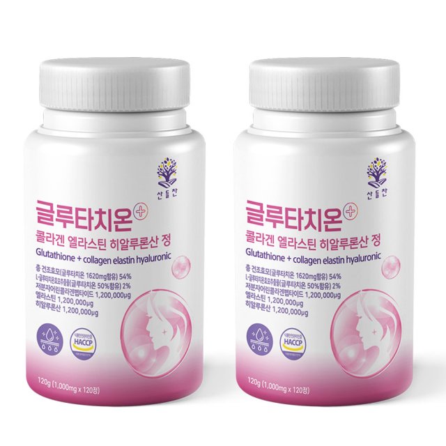 산들찬 글루타치온 플러스 콜라겐 엘라스틴 히알루론산 정 1000mg x 120정